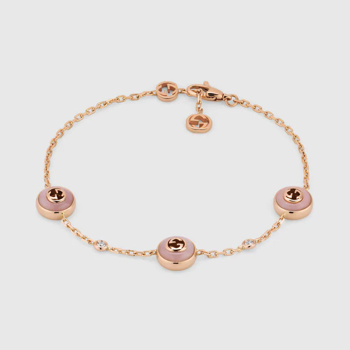 GUCCI INTERLOCKING 18K CHAIN BRACELET