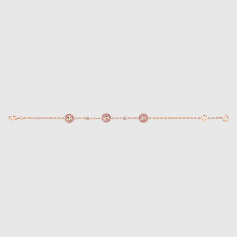 GUCCI INTERLOCKING 18K CHAIN BRACELET