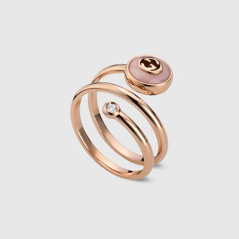 GUCCI INTERLOCKING 18K SPIRAL RING