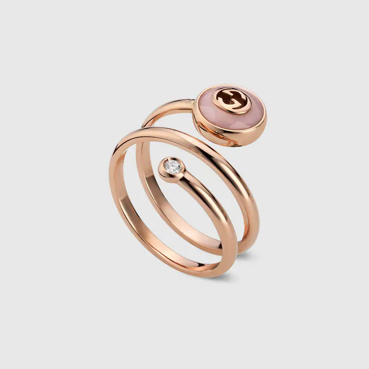 GUCCI INTERLOCKING 18K SPIRAL RING
