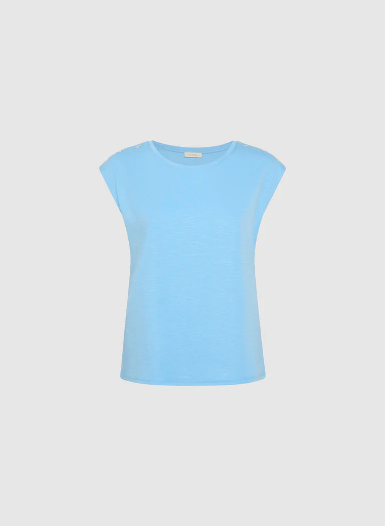 LAURA Metallic Button T-Shirt