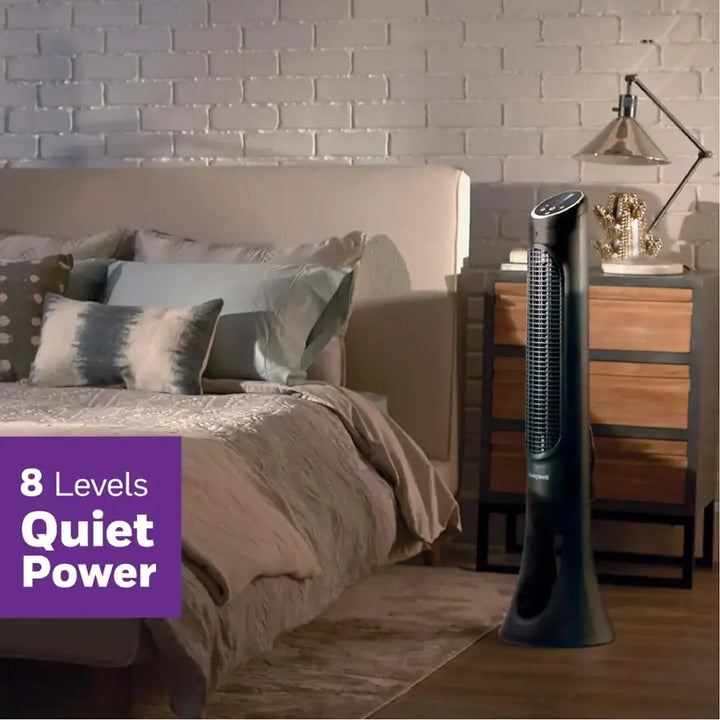 Honeywell - QuietSet Oscillating Whole Room Tower Fan HYF290B - Black