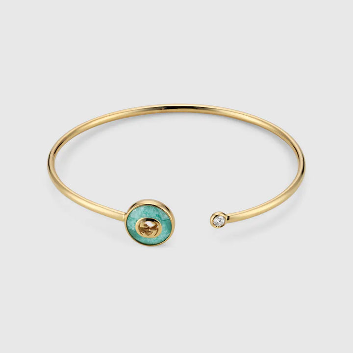 GUCCI INTERLOCKING 18K BANGLE BRACELET