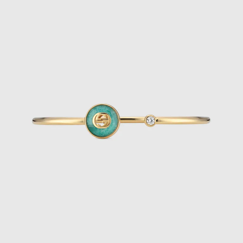 GUCCI INTERLOCKING 18K BANGLE BRACELET