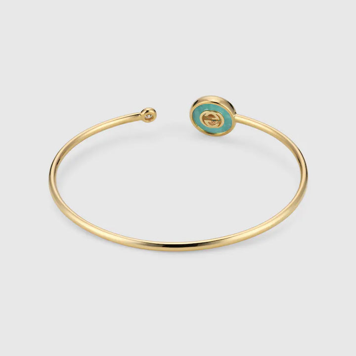 GUCCI INTERLOCKING 18K BANGLE BRACELET