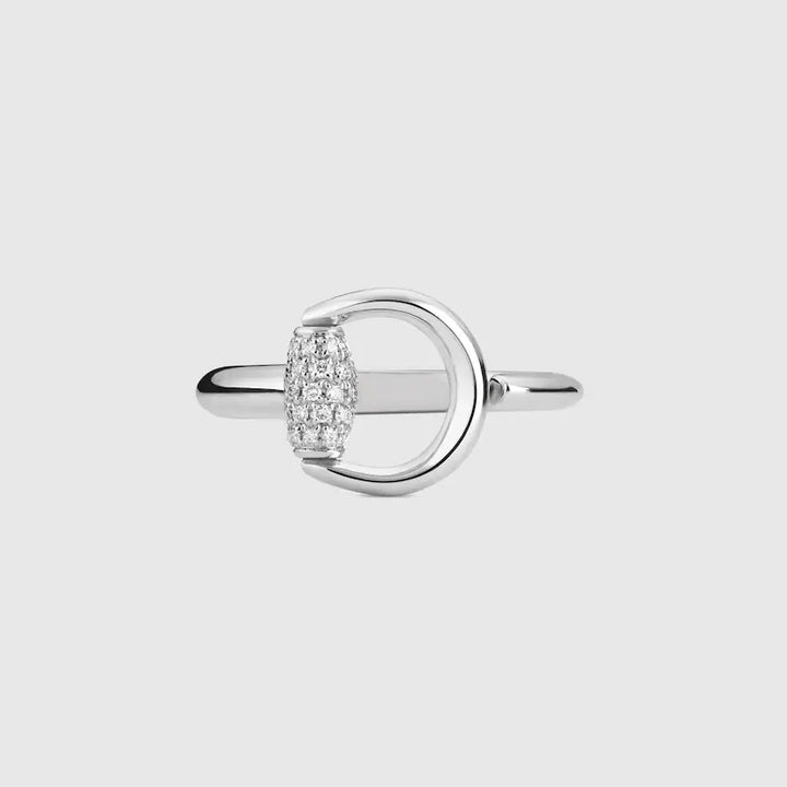 GUCCI HORSEBIT 18K DIAMOND RING
