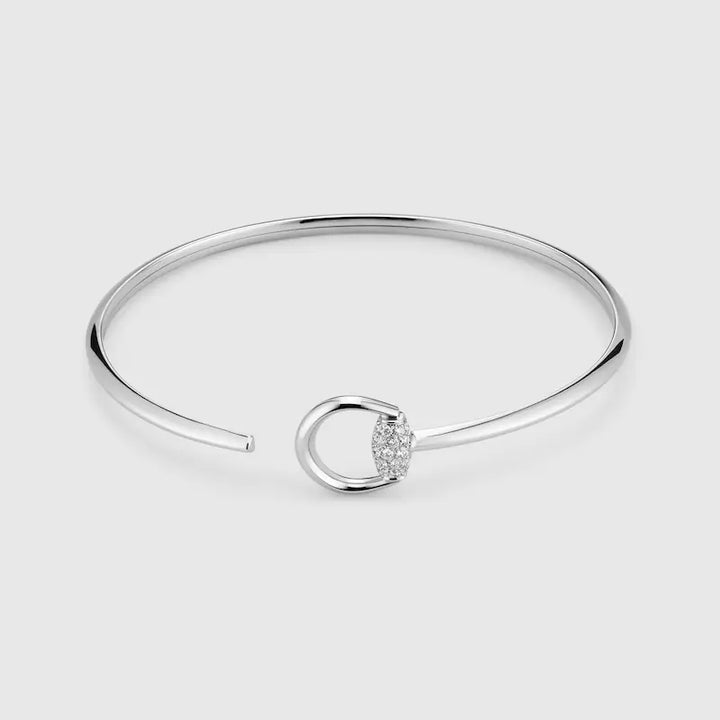 GUCCI HORSEBIT 18K DIAMOND CUFF BRACELET