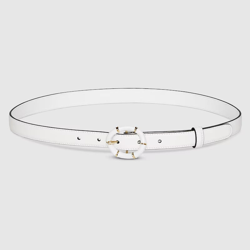 GUCCI Thin belt with round bamboo buckle