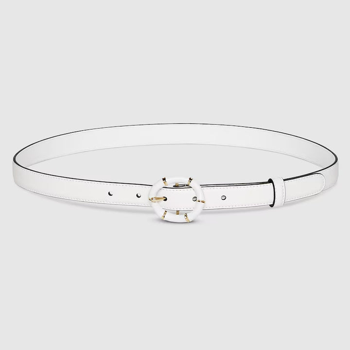 GUCCI Thin belt with round bamboo buckle