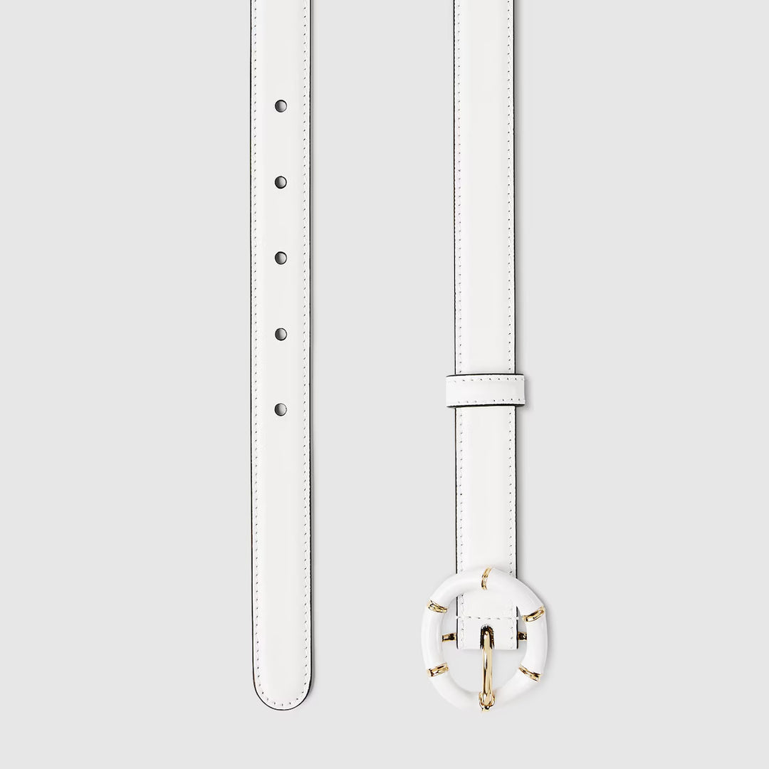 GUCCI Thin belt with round bamboo buckle
