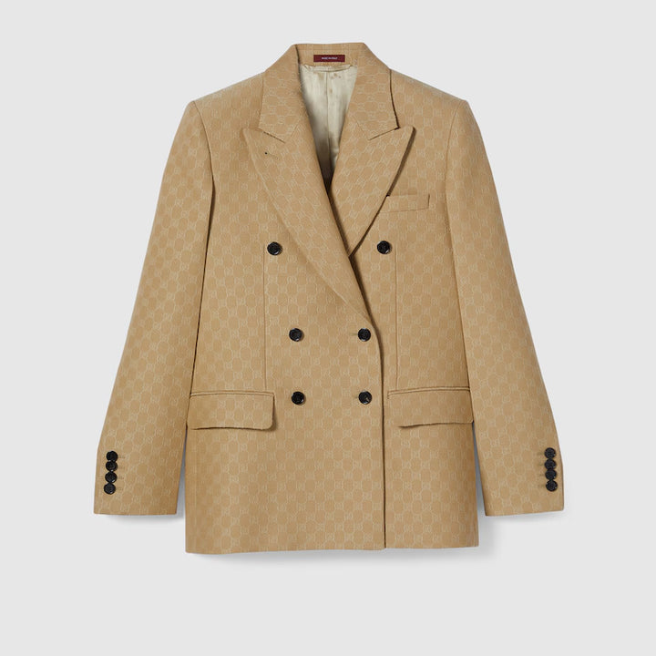 GUCCI GG silk wool crêpe jacquard jacket