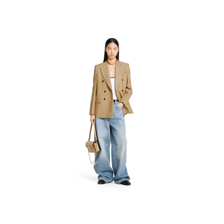 GUCCI GG silk wool crêpe jacquard jacket