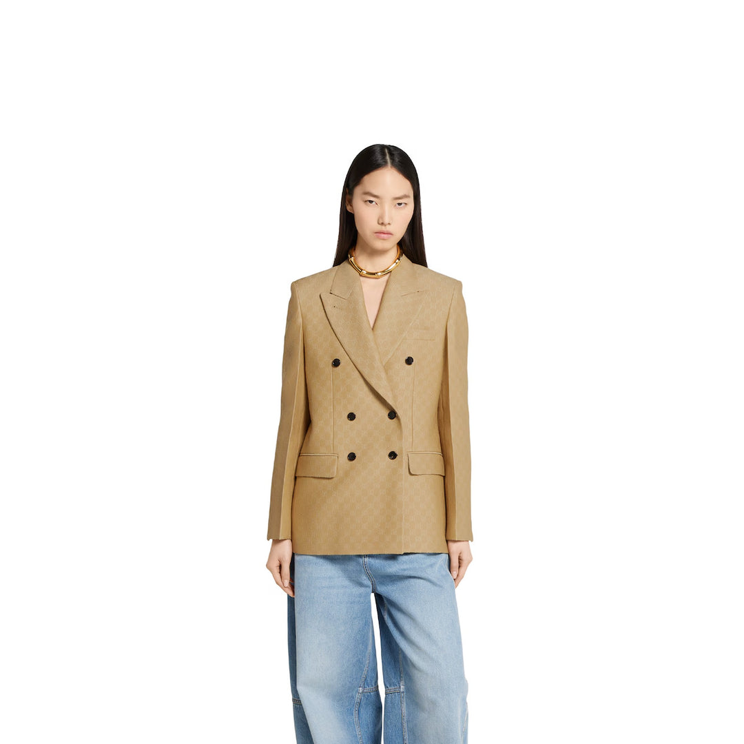 GUCCI GG silk wool crêpe jacquard jacket