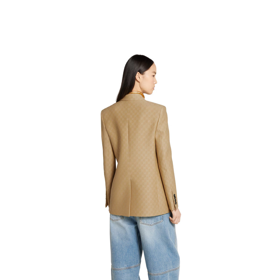 GUCCI GG silk wool crêpe jacquard jacket