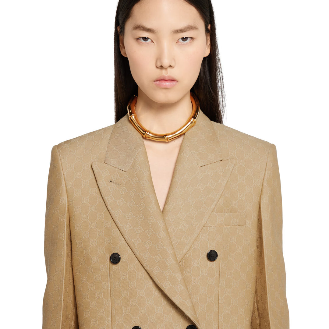 GUCCI GG silk wool crêpe jacquard jacket