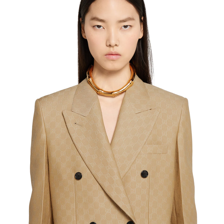 GUCCI GG silk wool crêpe jacquard jacket