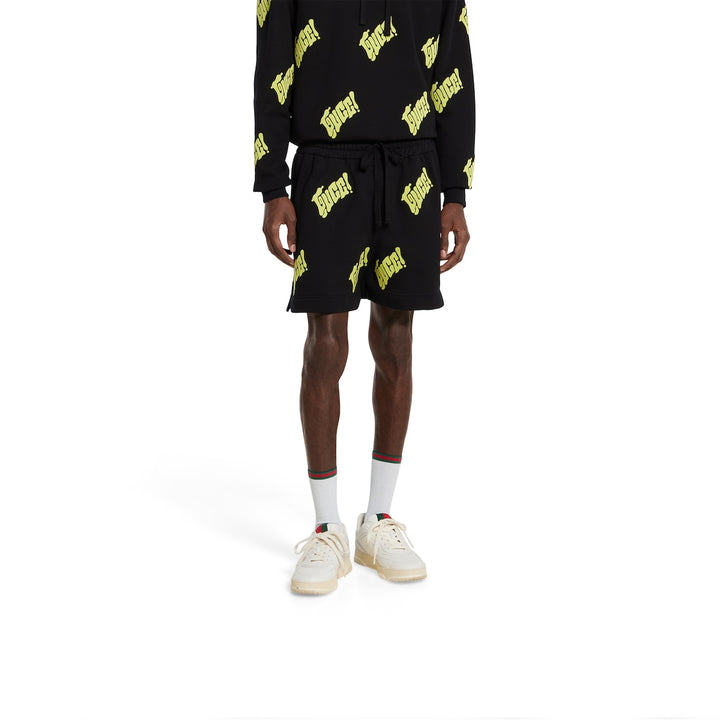 GUCCI EMBROIDERED COTTON JERSEY SHORTS