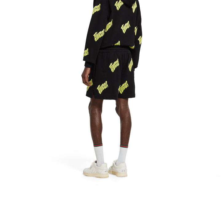 GUCCI EMBROIDERED COTTON JERSEY SHORTS