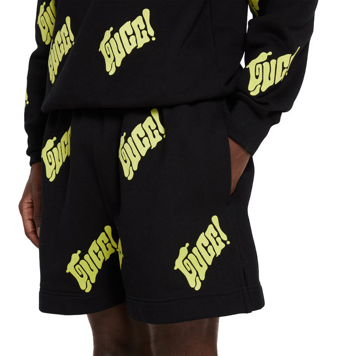 GUCCI EMBROIDERED COTTON JERSEY SHORTS
