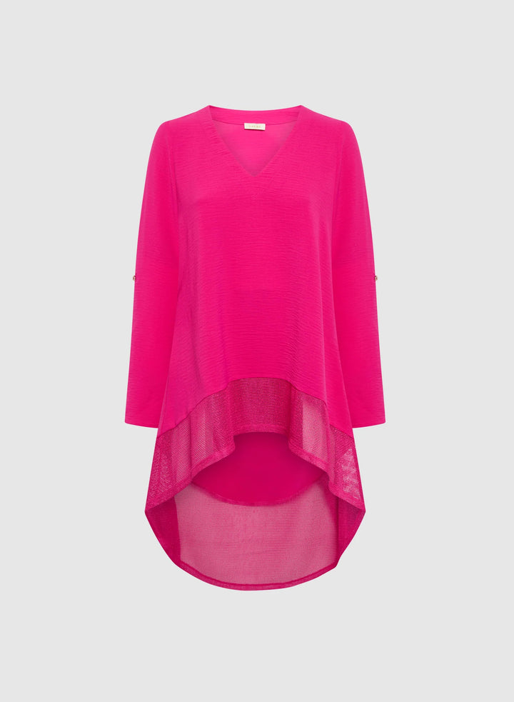 LAURA Asymmetric Mesh Hem Tunic