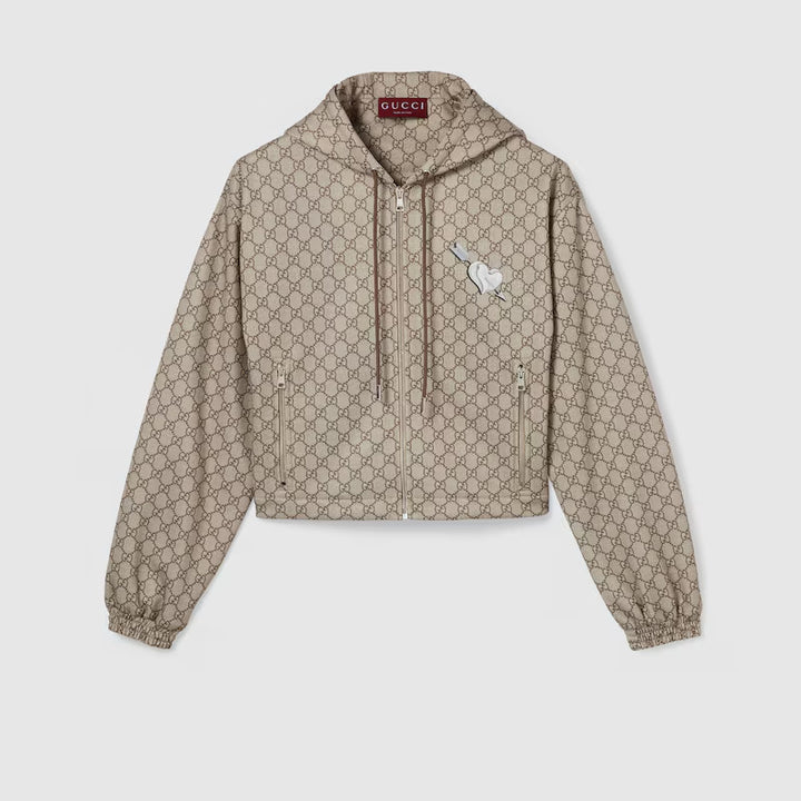 GUCCI Printed technical jersey zip jacket