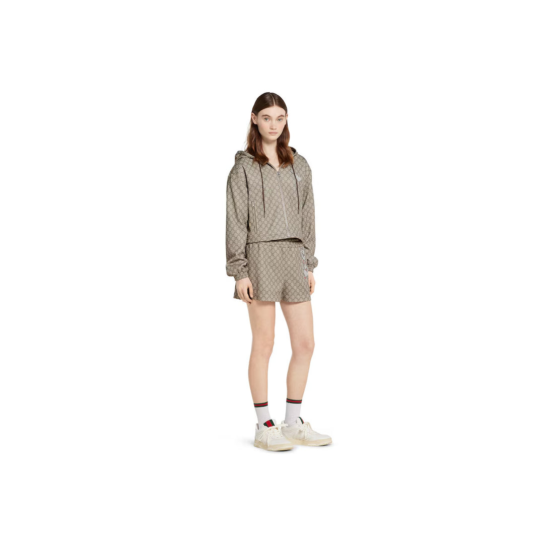 GUCCI Printed technical jersey zip jacket