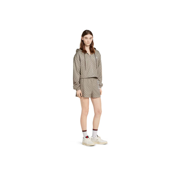 GUCCI Printed technical jersey zip jacket