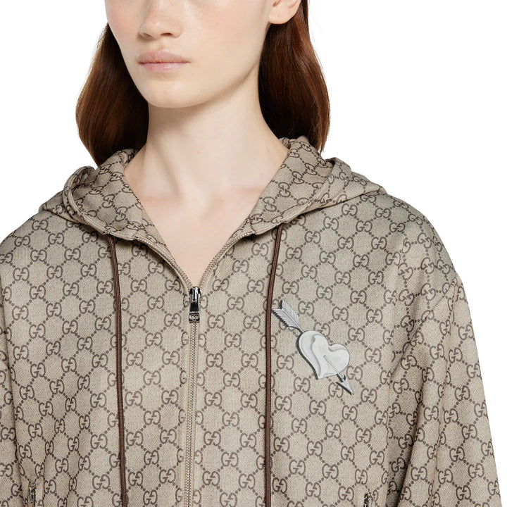 GUCCI Printed technical jersey zip jacket