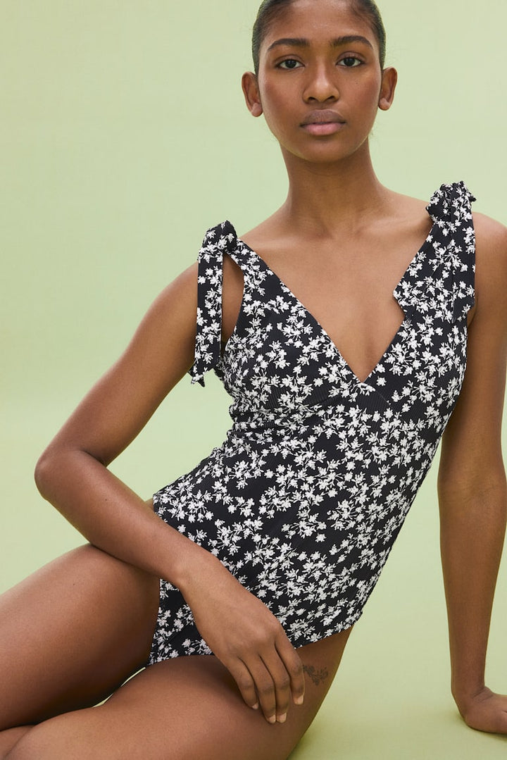 H&M Padded-Cup High-Leg Swimsuit