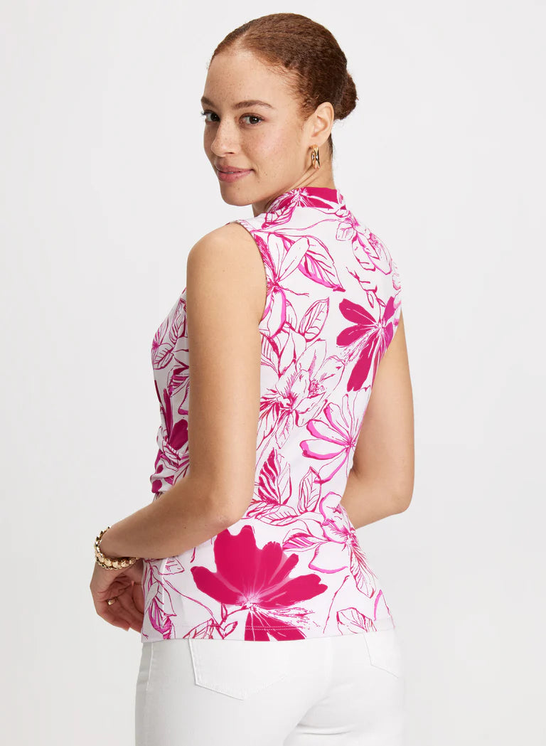LAURA Floral Criss-Cross Neckline Top