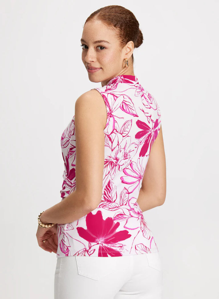 LAURA Floral Criss-Cross Neckline Top
