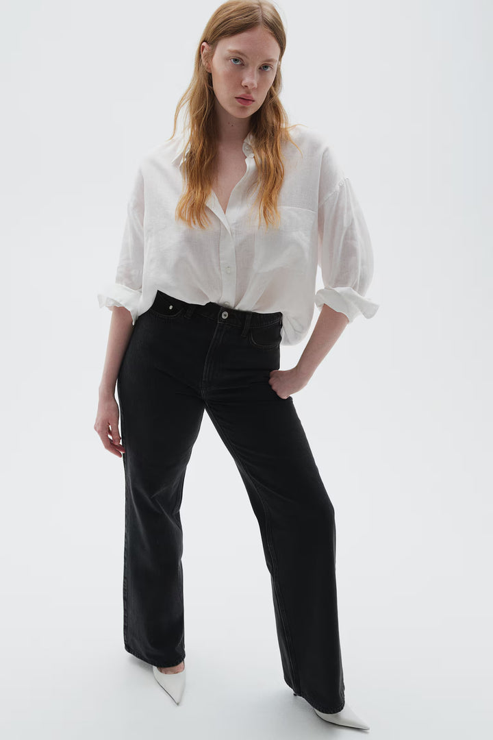 H&M Curvy Fit Wide Ultra High Jeans