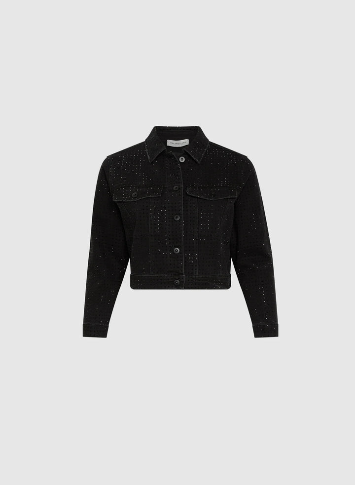 LAURA Melanie Lyne - Embellished Cropped Denim Jacket