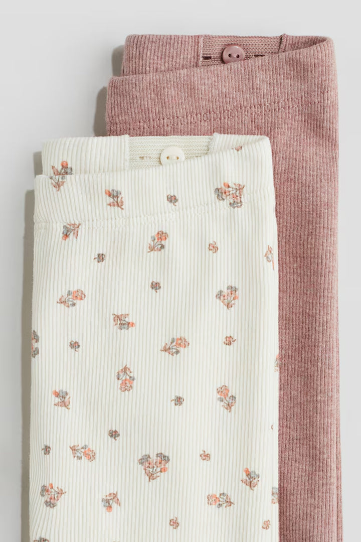H&M 2-pack Ribbed Cotton Leggings