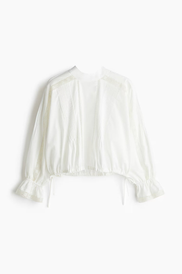 H&M Lace-Inset Cotton Blouse