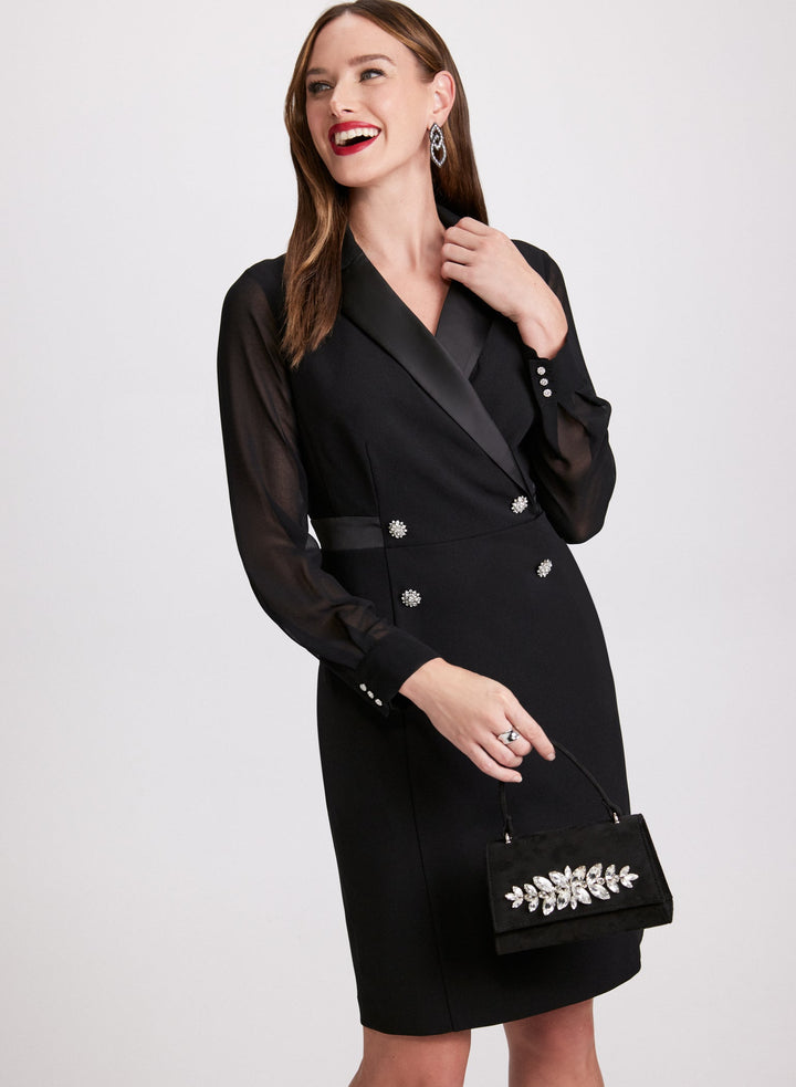 LAURA Crepe Tuxedo Blazer Dress
