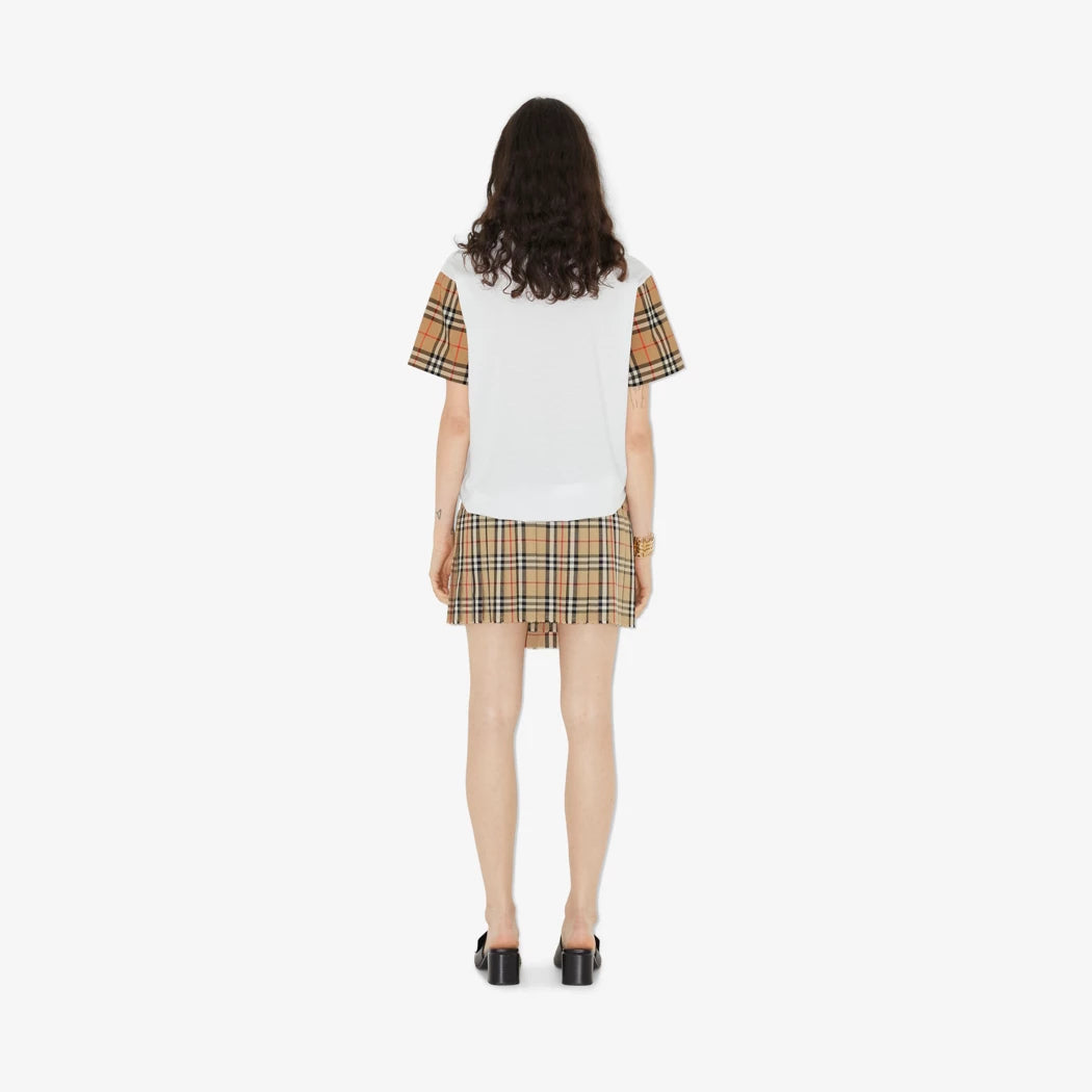 Burberry Check Sleeve Cotton T-shirt