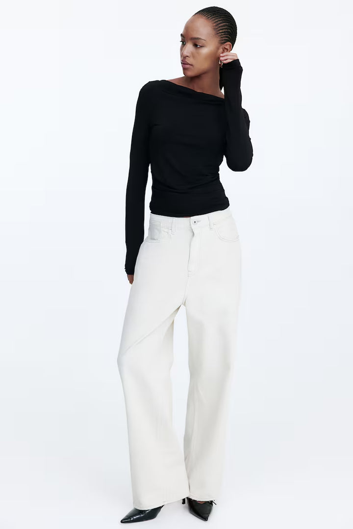 H&M DRAPED JERSEY TOP