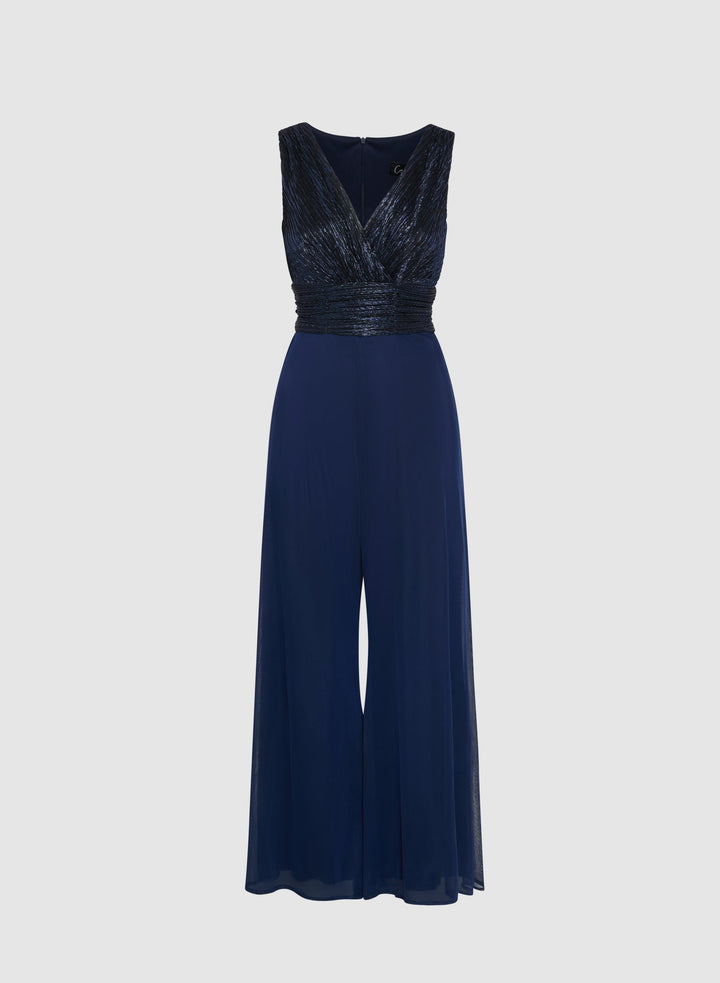 LAURA Metallic Pleated Jumpsuit