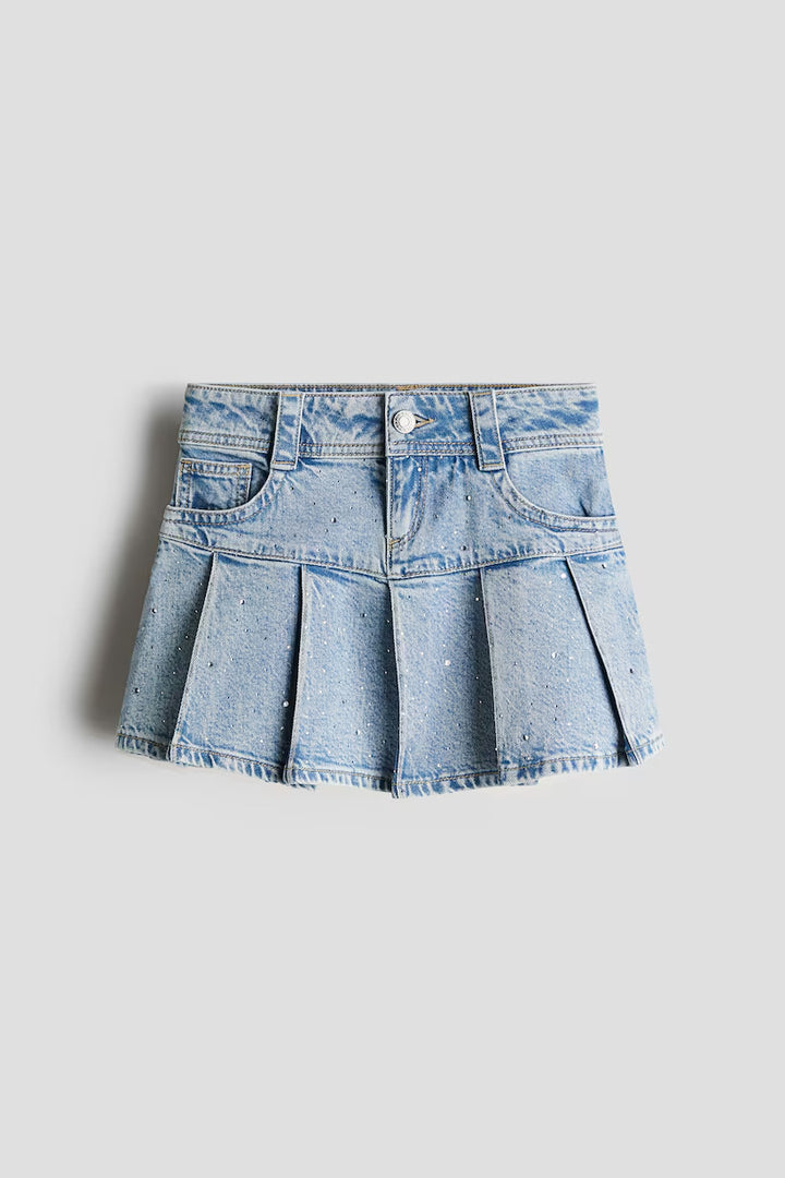 H&M Pleated Denim Skirt
