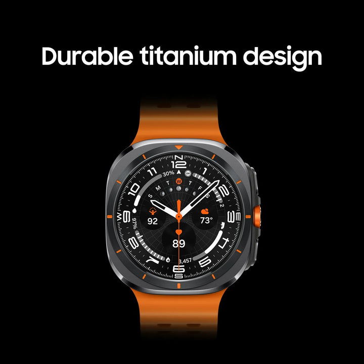 Samsung Galaxy Watch Ultra 47mm LTE Titanium Smart Watch, Titanium White, White Band