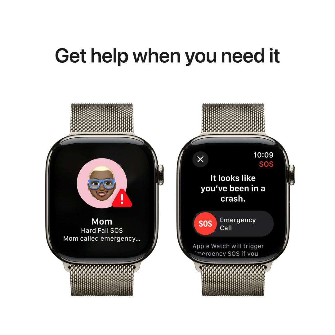 Apple Watch Series 10 GPS + Cellular 46mm Natural Titanium Case with Natural Milanese Loop - M/L
