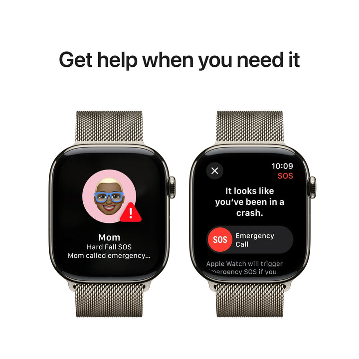 Apple Watch Series 10 GPS + Cellular 46mm Natural Titanium Case with Natural Milanese Loop - M/L