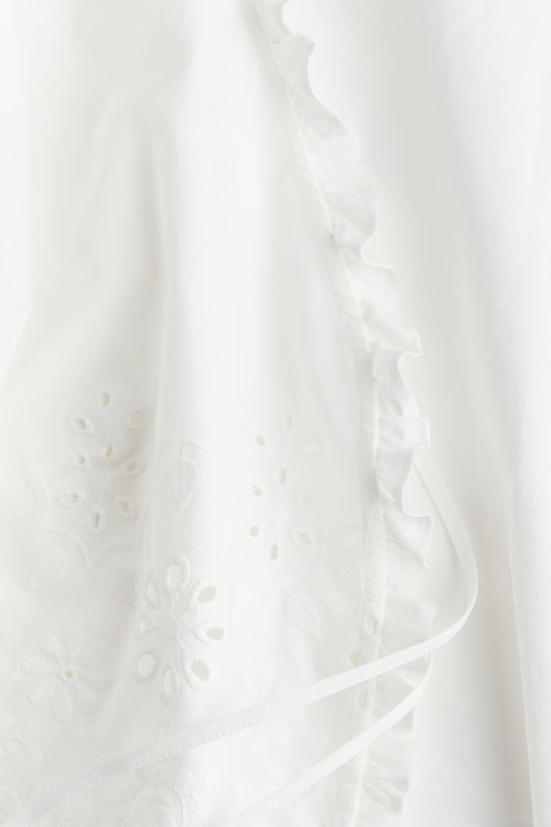 H&M Cotton Blouse with Eyelet Embroidery