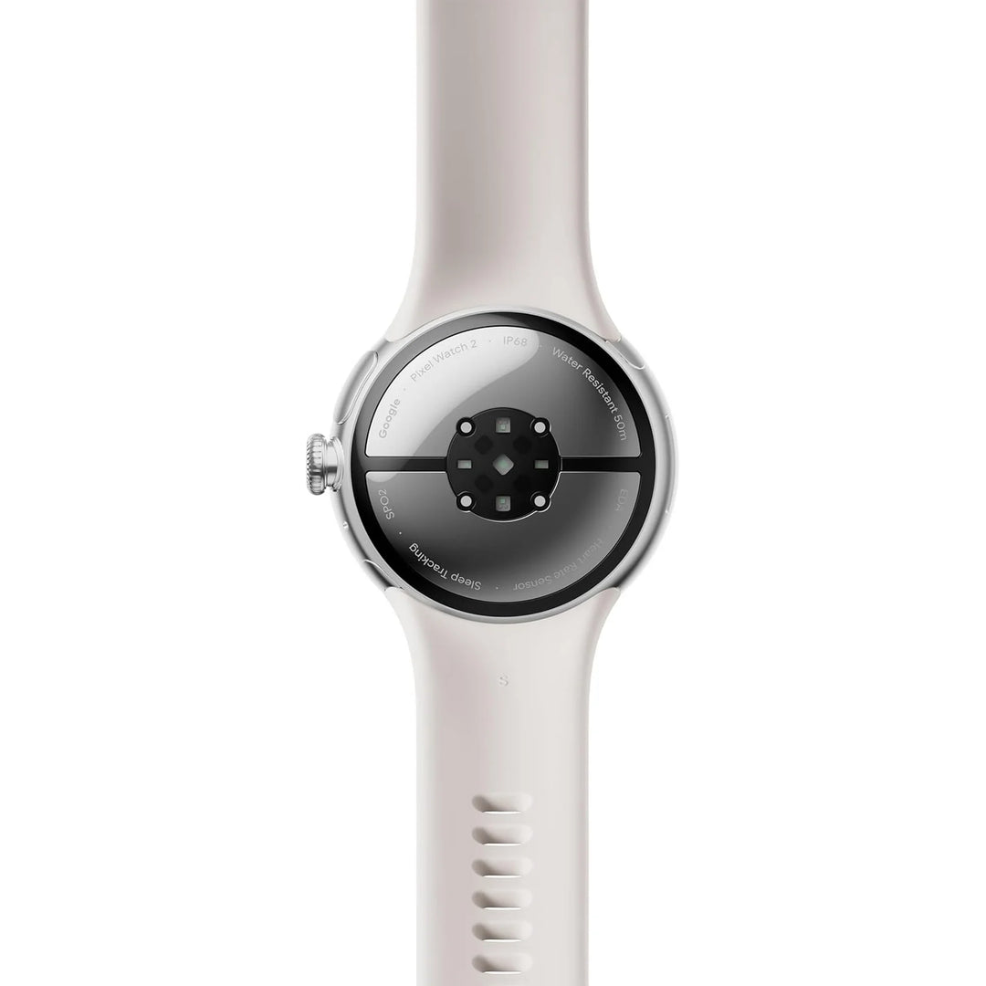 Google Pixel Watch 2 with the Best of Fitbit and Google - Heart Rate Tracking, Stress Management, Safety Features - Android Smartwatch - Polished Silver Aluminum Case - Porcelain Active Band - Wi-Fi