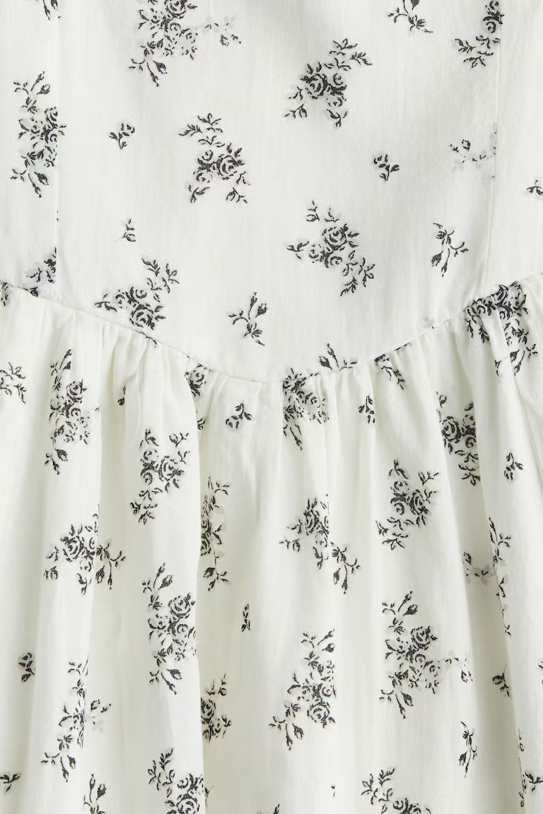 H&M Cotton Dress with Flared Skirt