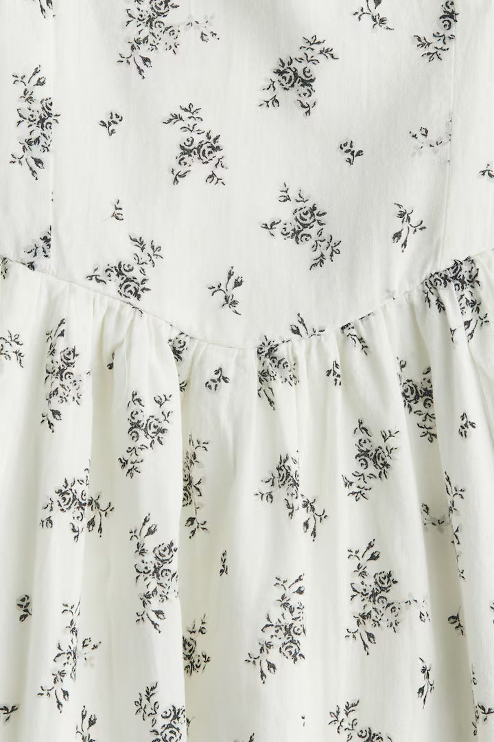 H&M Cotton Dress with Flared Skirt