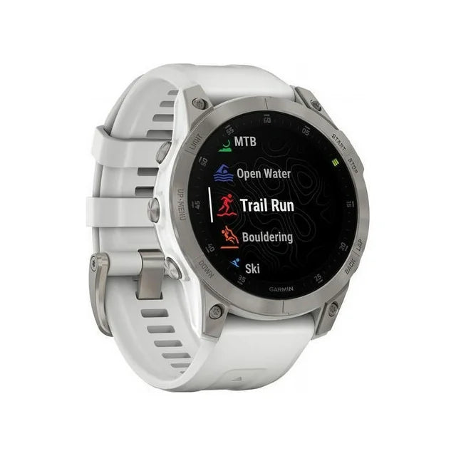 Garmin epix Gen 2, Premium active smartwatch, Health and wellness features, touchscreen AMOLED display, adventure watch with advanced features, white titanium