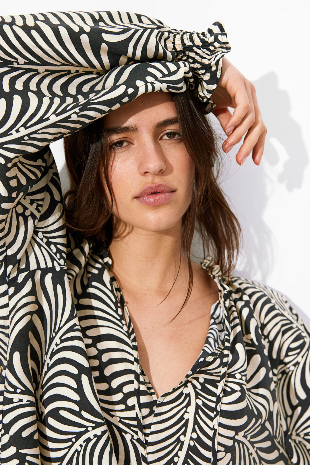 H&M Oversized Tie-Neck Blouse