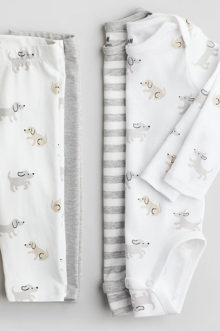 H&M 4-piece Cotton Jersey Set